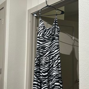Zebra Print Maxi Dress
